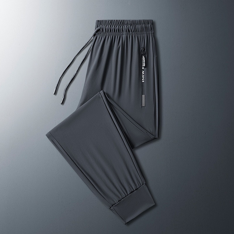 【AT 潮玩藝】冰絲長褲 口袋拉鍊長褲 彈力長褲 長褲 男長褲 運動褲 休閒褲 運動長褲 束口褲 男生褲子 icep1-規格圖8