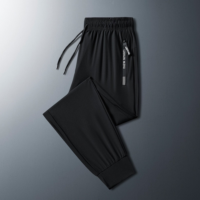 【AT 潮玩藝】冰絲長褲 口袋拉鍊長褲 彈力長褲 長褲 男長褲 運動褲 休閒褲 運動長褲 束口褲 男生褲子 icep1-規格圖8