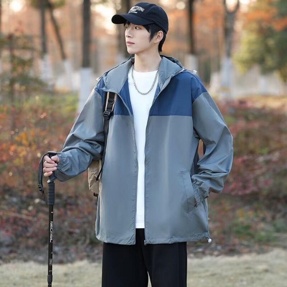 冰絲防曬外套撞色防曬外套  夏季薄款透氣冰絲情侶戶外釣魚衣 運動速乾防曬服 8823-規格圖7