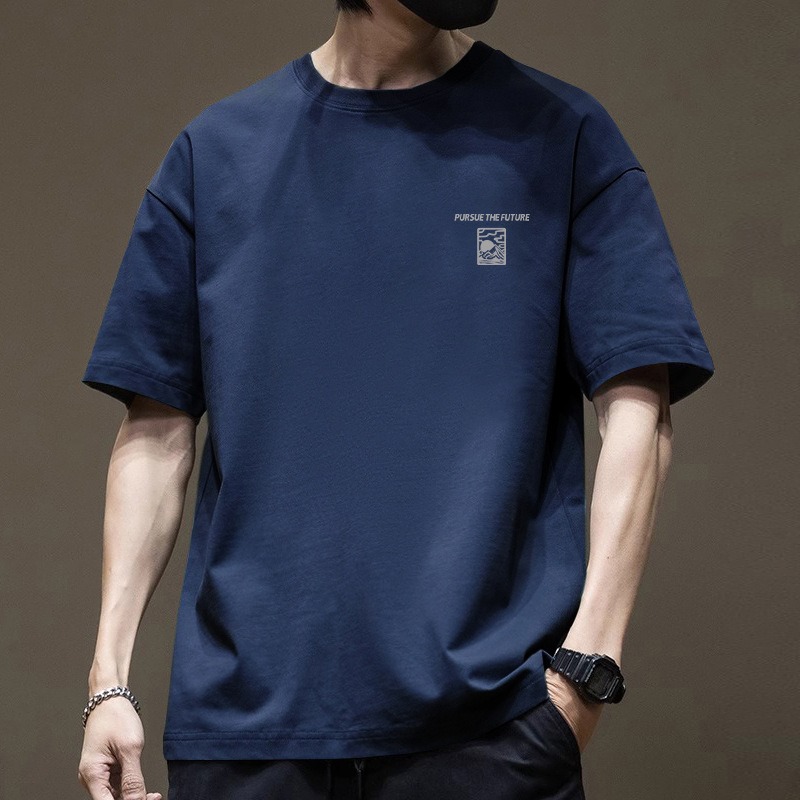 胸前山形日月LOGO 純棉t 潮流新款 情侶裝 微落肩款 短T 潮T 2165-規格圖10