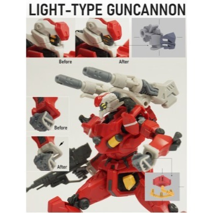 HG 1/144 GQuuuuuuX 輕加農 + HYPER DYNE 3D改件 輕加農 雙炮 強化套件 合售-細節圖6