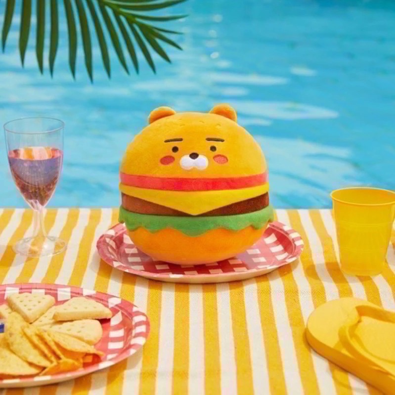 (全新現貨) KAKAO FRIENDS 萊恩漢堡娃娃Ryan-細節圖2