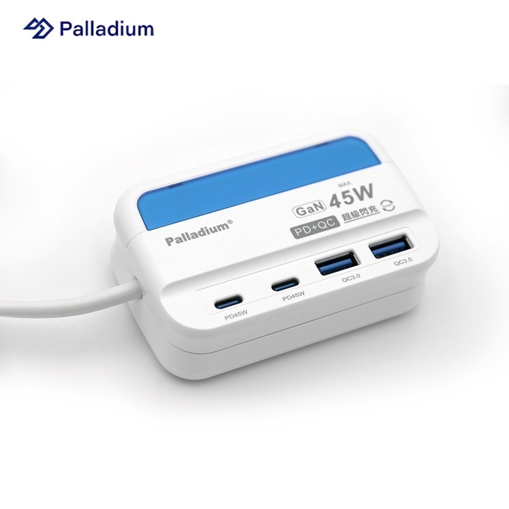 Palladium 帕拉丁 PD 45W 4port USB快充電源供應器(方形)-細節圖2