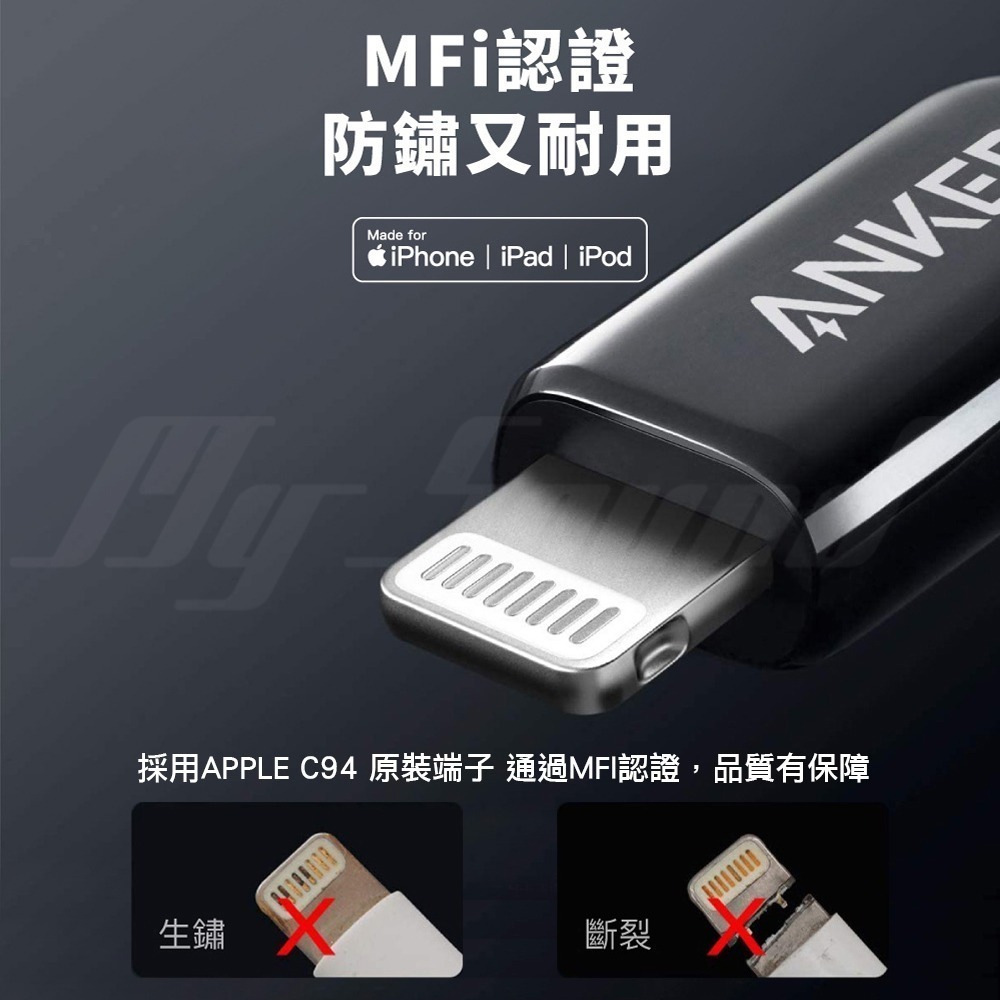 ANKER A8842 快充線 0.9M USB-C to Lightning-細節圖4