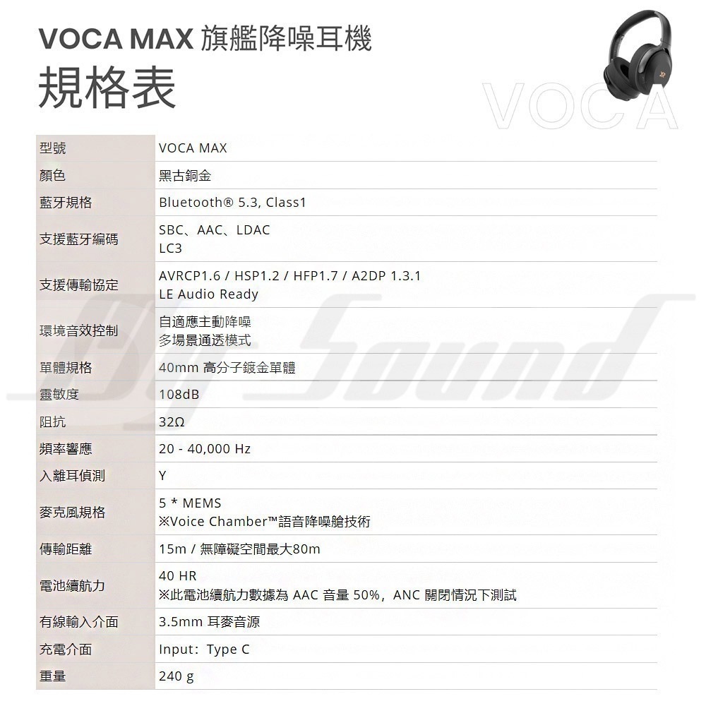 XROUND VOCA MAX 旗艦降噪耳罩耳機-細節圖10