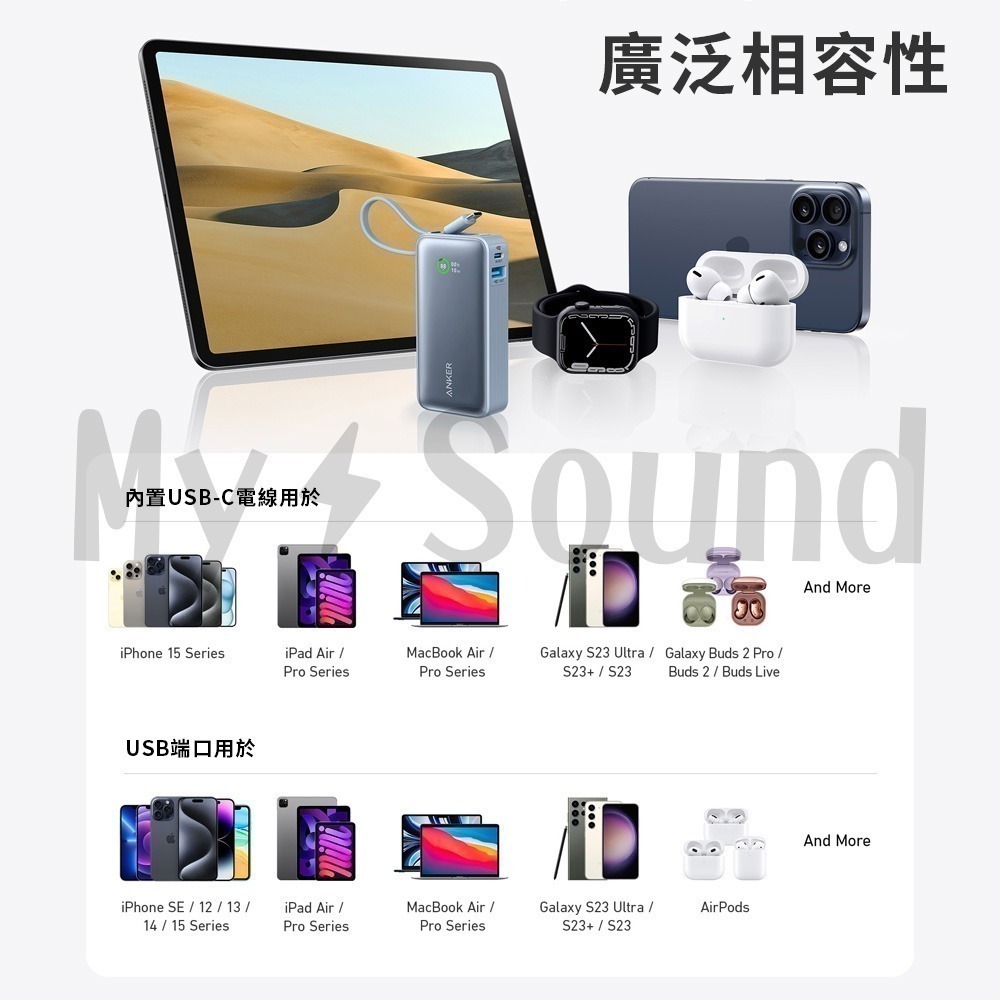 Anker Nano 10000mAh 30W 行動電源(自帶USB-C線)  A1259【36Wh機身標示】-細節圖6