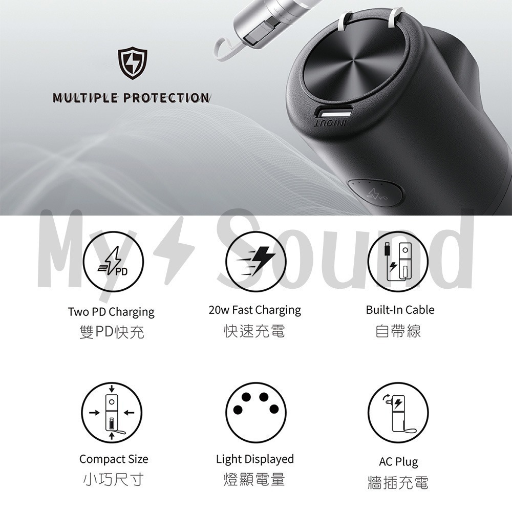 出清無保固 ANFAST AF-P0520L 閃極·UPS多功能20W 5000 mAh口袋寶 行動電源-細節圖3