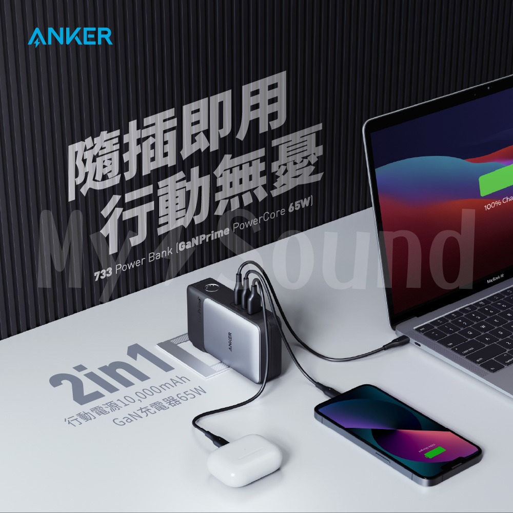 Anker ANK A1651 733 GaNPrime PowerCore 65W 10,000mAh行動電源-細節圖2