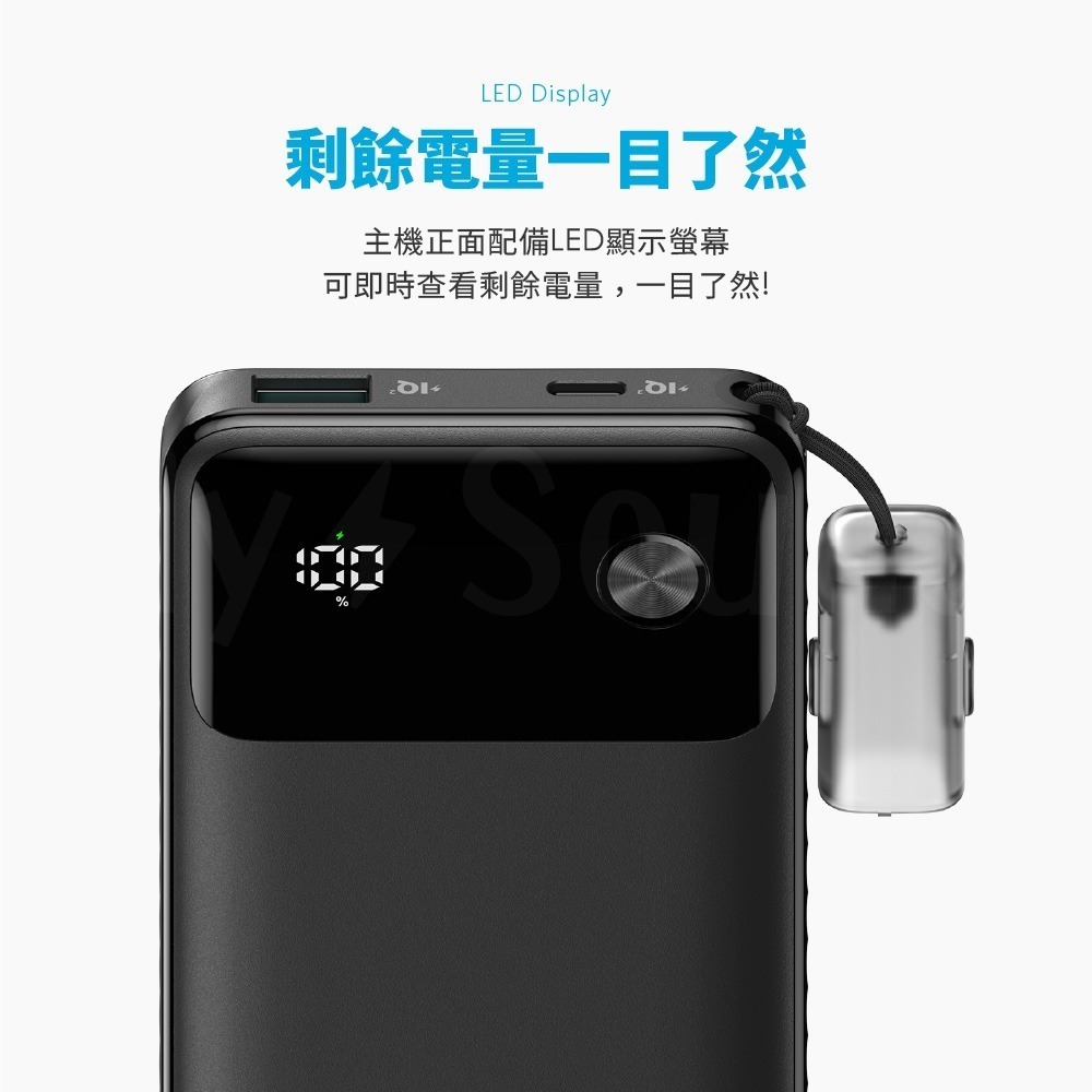 ANKER 22.5W 10,000mAh自帶Type-C線 行動電源 (1A1C充電孔) (A1388)-細節圖5