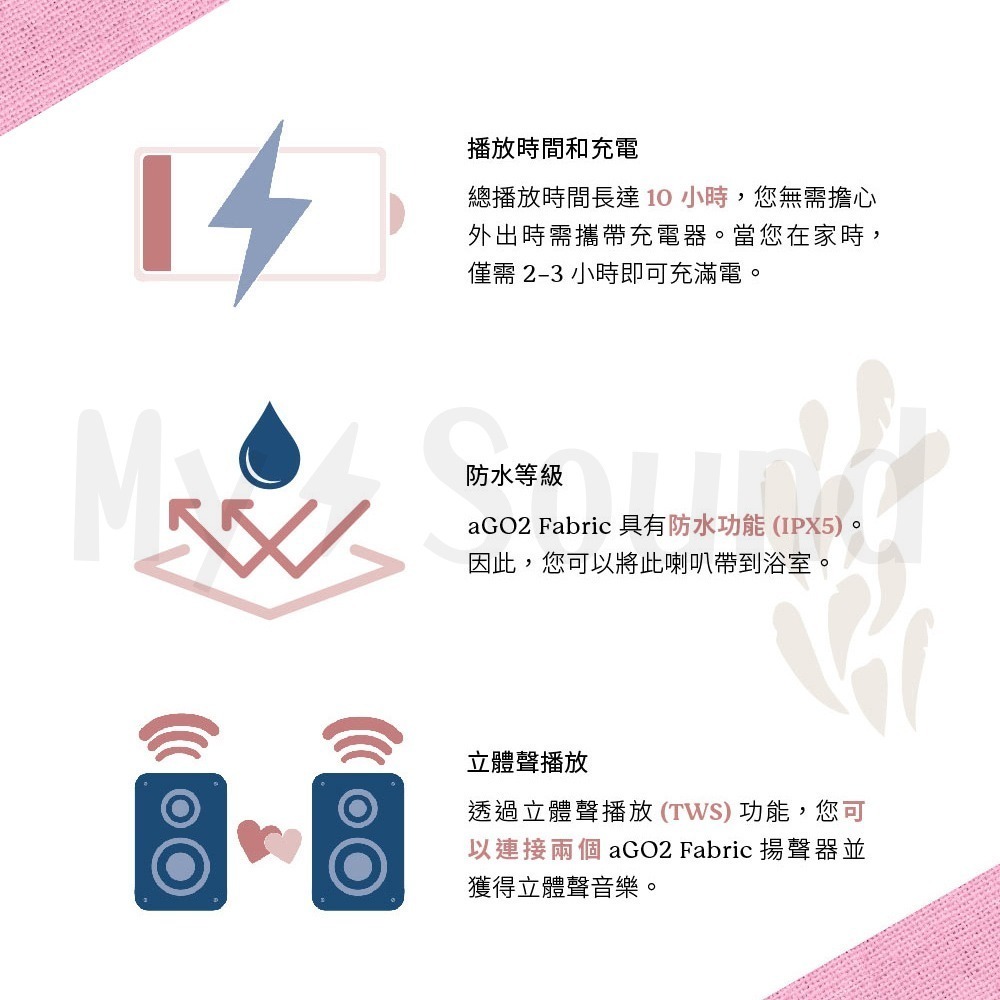 Kreafunk aGO 2 Fabric藍牙喇叭-細節圖3