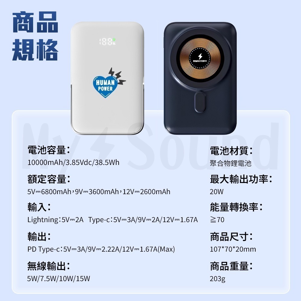 鐵三角 ATH-CKS50TW2 重低音降噪真無線耳機+HUMAN POWER 磁吸無線行動電源-細節圖10