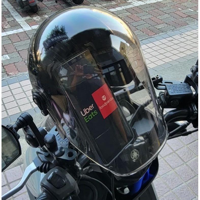 【現貨✨鏡面免費換】全罩式晴雨帽 機車晴雨帽 手機架安全帽 外送必備 手機遮陽帽 外送遮雨帽 熊貓 晴雨帽 外送晴雨帽-細節圖8
