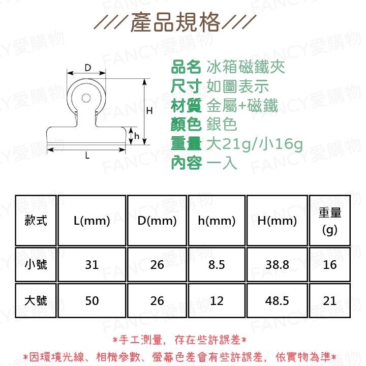 Fancy愛購物🛍️【台灣公司現貨 冰箱磁鐵夾🧲】磁鐵 強力磁鐵 夾子 冰箱夾 便條紙夾 磁鐵夾 強力 字條夾 樂譜-細節圖6