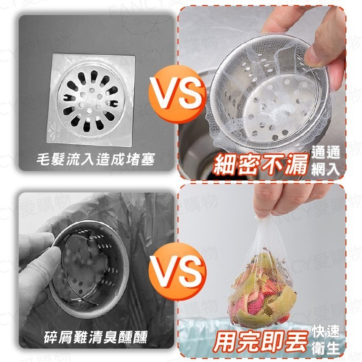 Fancy愛購物🛍️【台灣公司現貨 排水孔濾網100入】水槽過濾網 排水口濾網 濾網 流理臺 排水孔 水槽濾網 隔離網-細節圖3