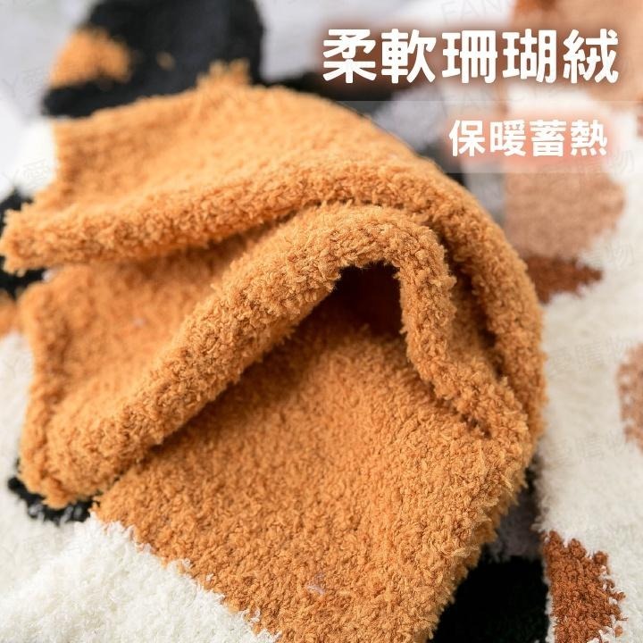 Fancy愛購物🛍️【台灣公司現貨 珊瑚絨毛襪🐾】貓掌珊瑚絨襪 貓爪地板襪 秋冬款睡眠襪 保暖襪 月子襪 毛圈襪-細節圖6