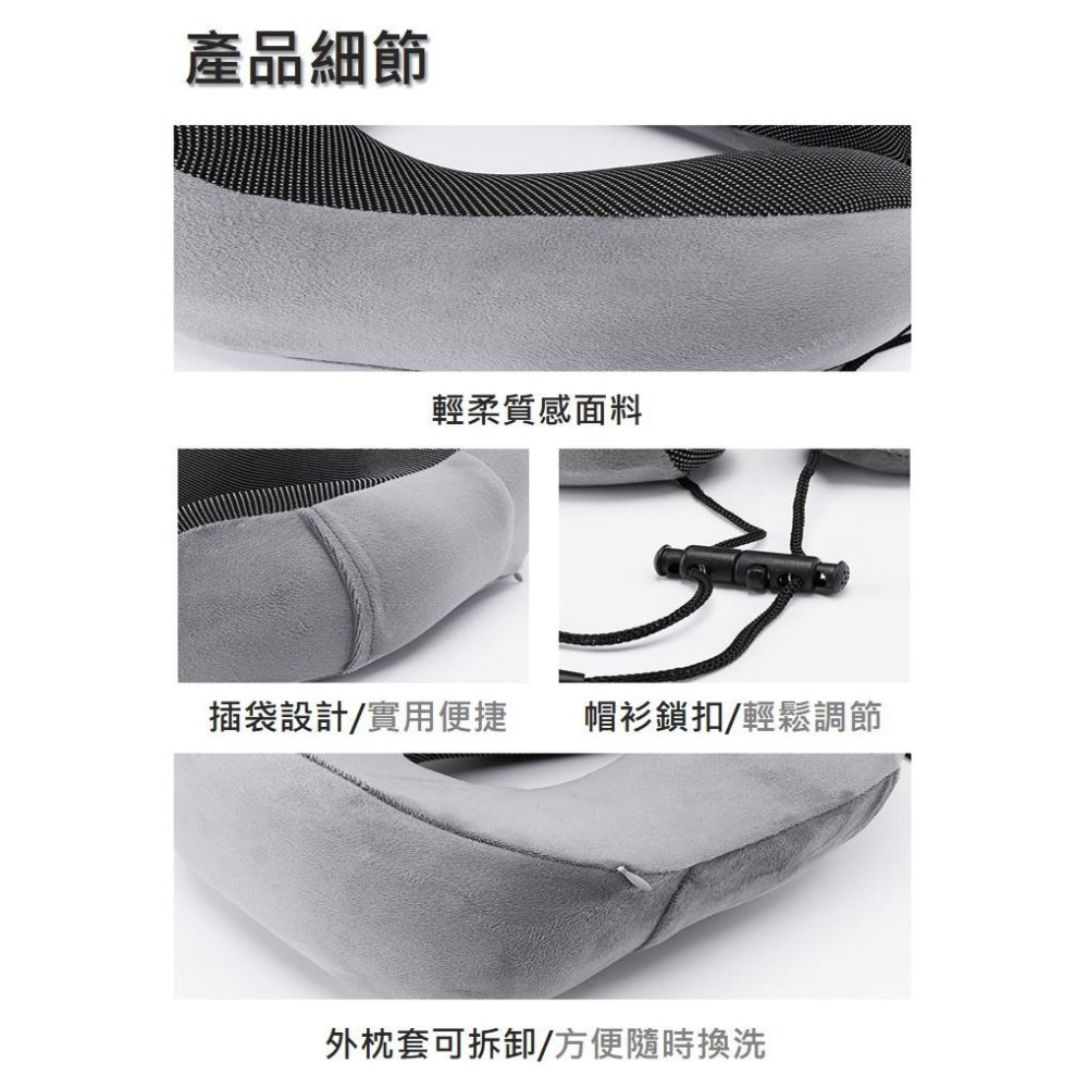 【FANCY愛購物  M型記憶棉頸枕】慢回彈記憶棉頸枕 U型枕 U形枕 飛機枕 旅行枕 午睡枕 護脖枕-細節圖2
