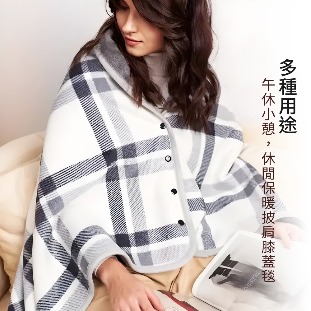 【台灣現貨滿額免運 保暖披肩毯】披肩毯 蓋毯 毛毯 午睡毯 法蘭絨 披風毛毯 保暖 冬天 披肩 禦寒抗凍-細節圖2