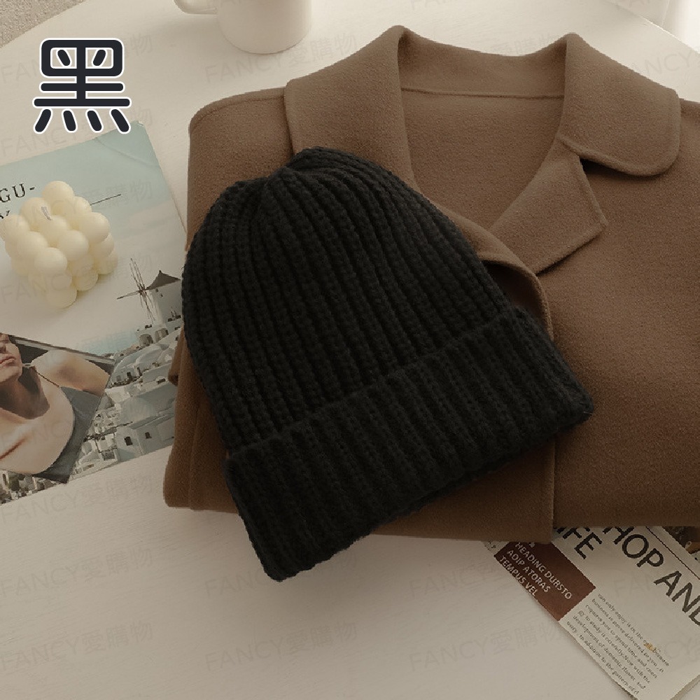 經典保暖毛線帽-黑色