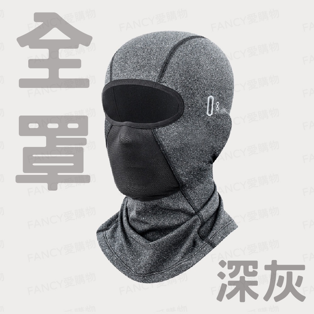 騎車防寒面罩-全罩深灰色