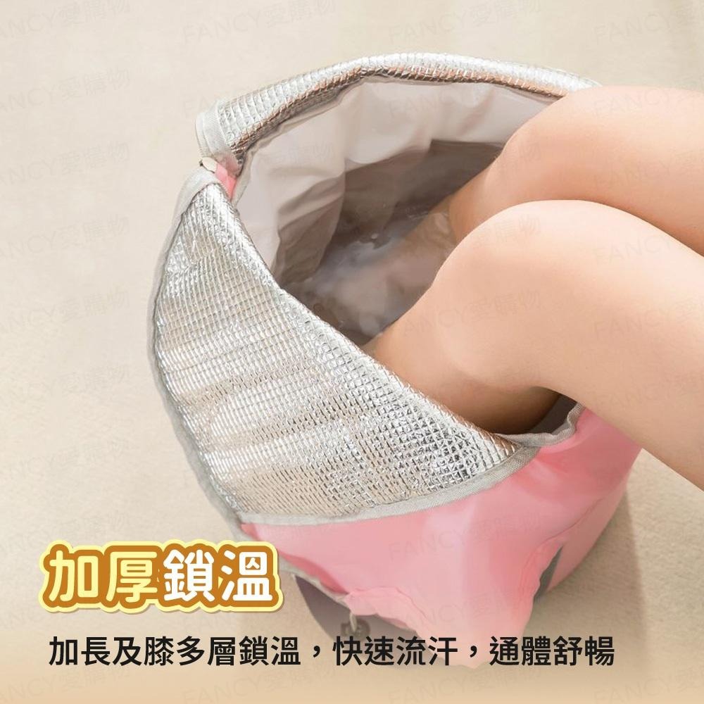 【台灣現貨滿額免運 折疊式泡腳桶】血液循環 家用可折疊 護膝 保溫泡腳桶 泡腳盆 足浴袋 足浴桶 釣魚桶 保溫袋-細節圖2