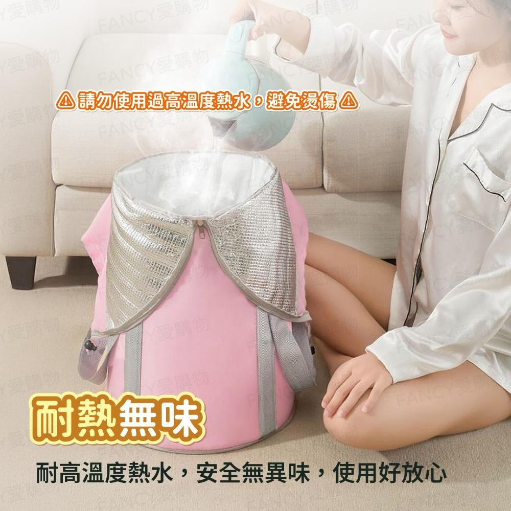 【台灣現貨滿額免運 折疊式泡腳桶】血液循環 家用可折疊 護膝 保溫泡腳桶 泡腳盆 足浴袋 足浴桶 釣魚桶 保溫袋-細節圖3