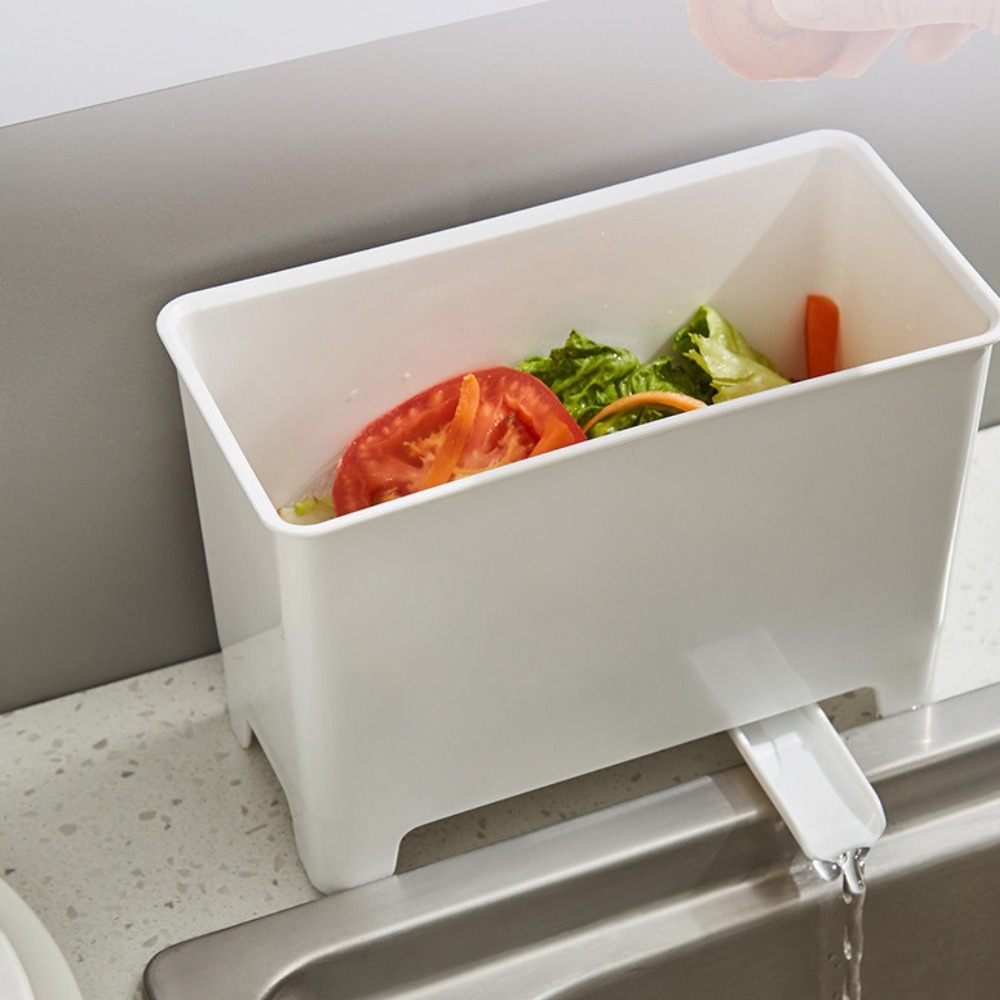 瀝水廚餘桶-白色