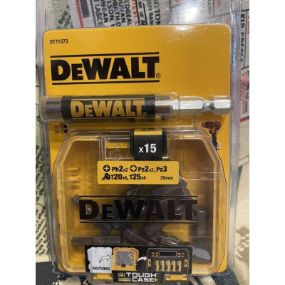 美國 DEWALT 得偉 25mm扭力起子頭 小收納盒裝起子頭組 附六角柄磁性接桿 DT71573