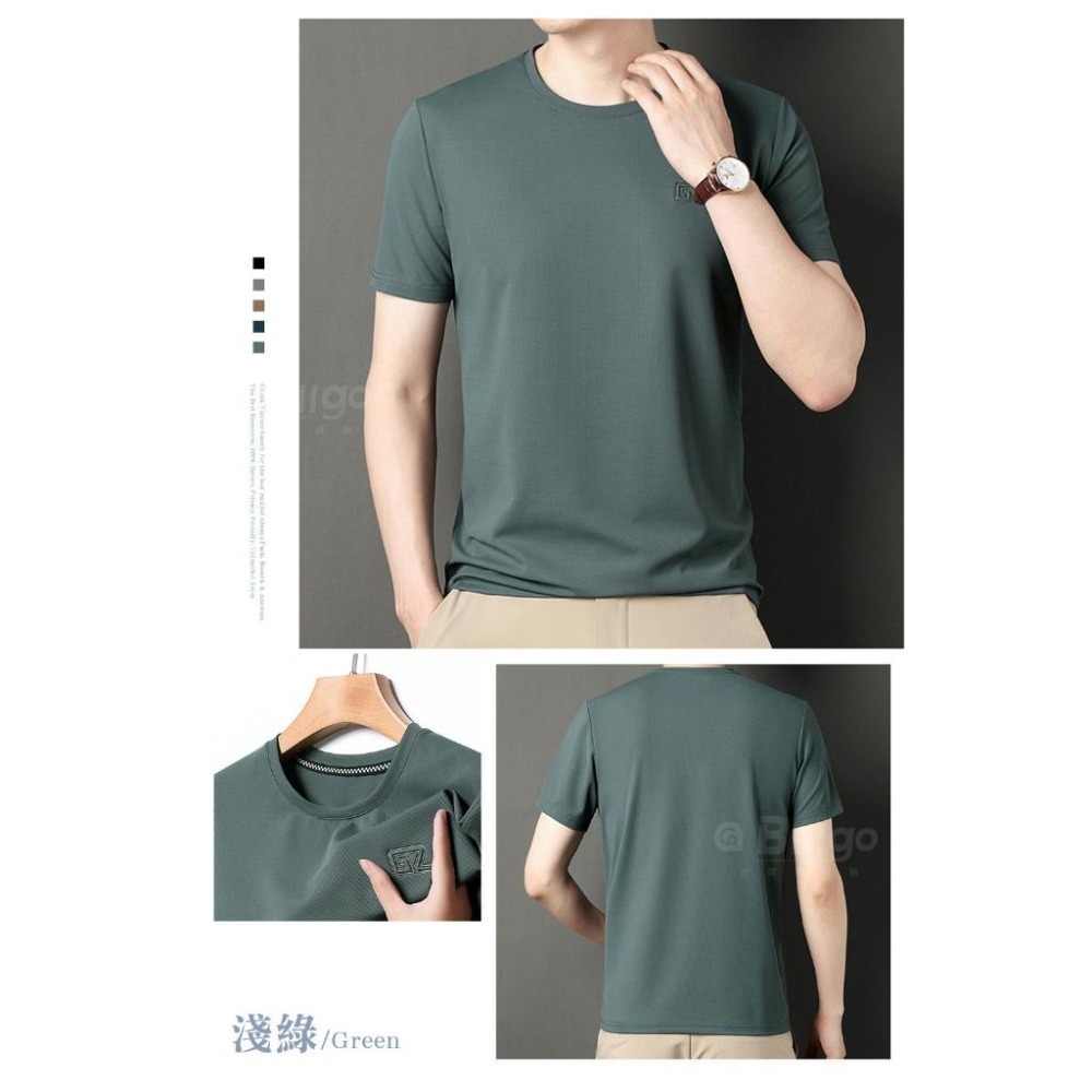 【Billgo】現貨秒發⚡GZ輕涼圓領短T男上衣-5色 M~4XL碼【TX163307】涼感冰膚春夏休閒運動衫-細節圖6