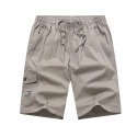 【Billgo】現貨⚡鬆緊腰輕薄純棉工裝短褲-4色L~5XL碼【FC163303】男短褲休閒褲多口袋五分褲-規格圖9
