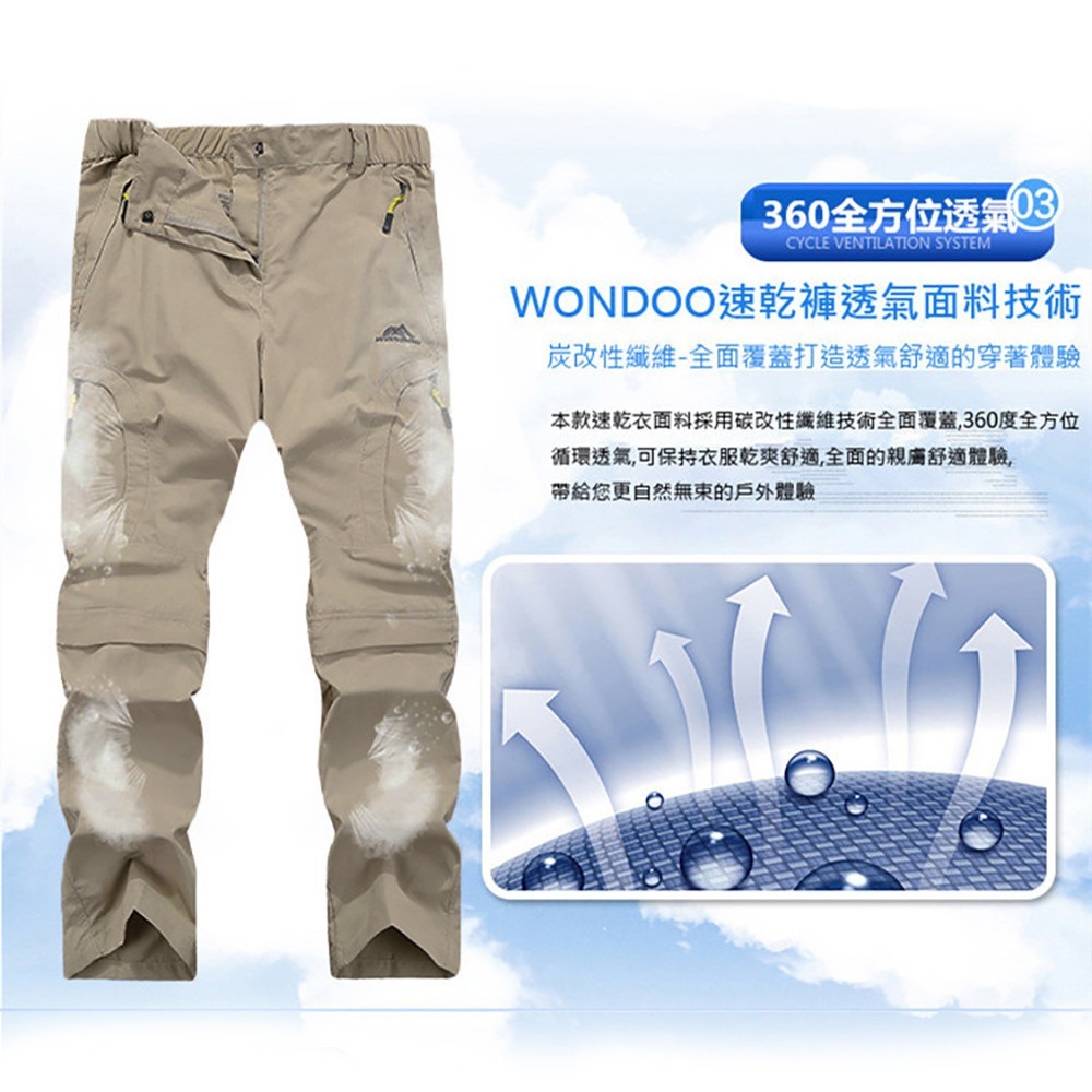 【Billgo】一秒變短褲⭐排汗耐磨戶外速乾休閒褲/機能褲/登山/釣魚-情侶款-5色 S~4XL【CP16003】-細節圖7