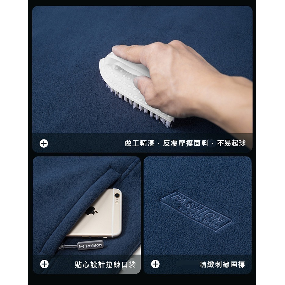 XL~8XL加大碼⭐Fleece搖粒絨立領外套【CP16044】長袖保暖發熱休閒毛絨拉鍊男外套-細節圖5