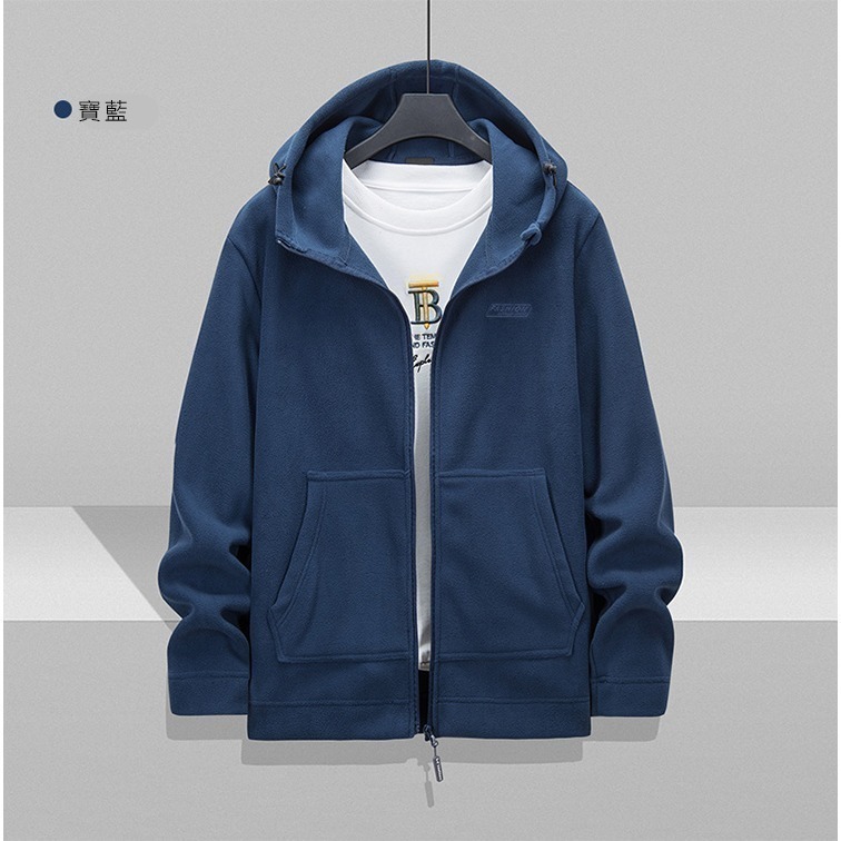XL-8XL加大碼⭐Fleece保暖搖粒絨連帽外套 男休閒外套 抓絨袋鼠口袋連帽上衣-3色 【CP16045】-細節圖10