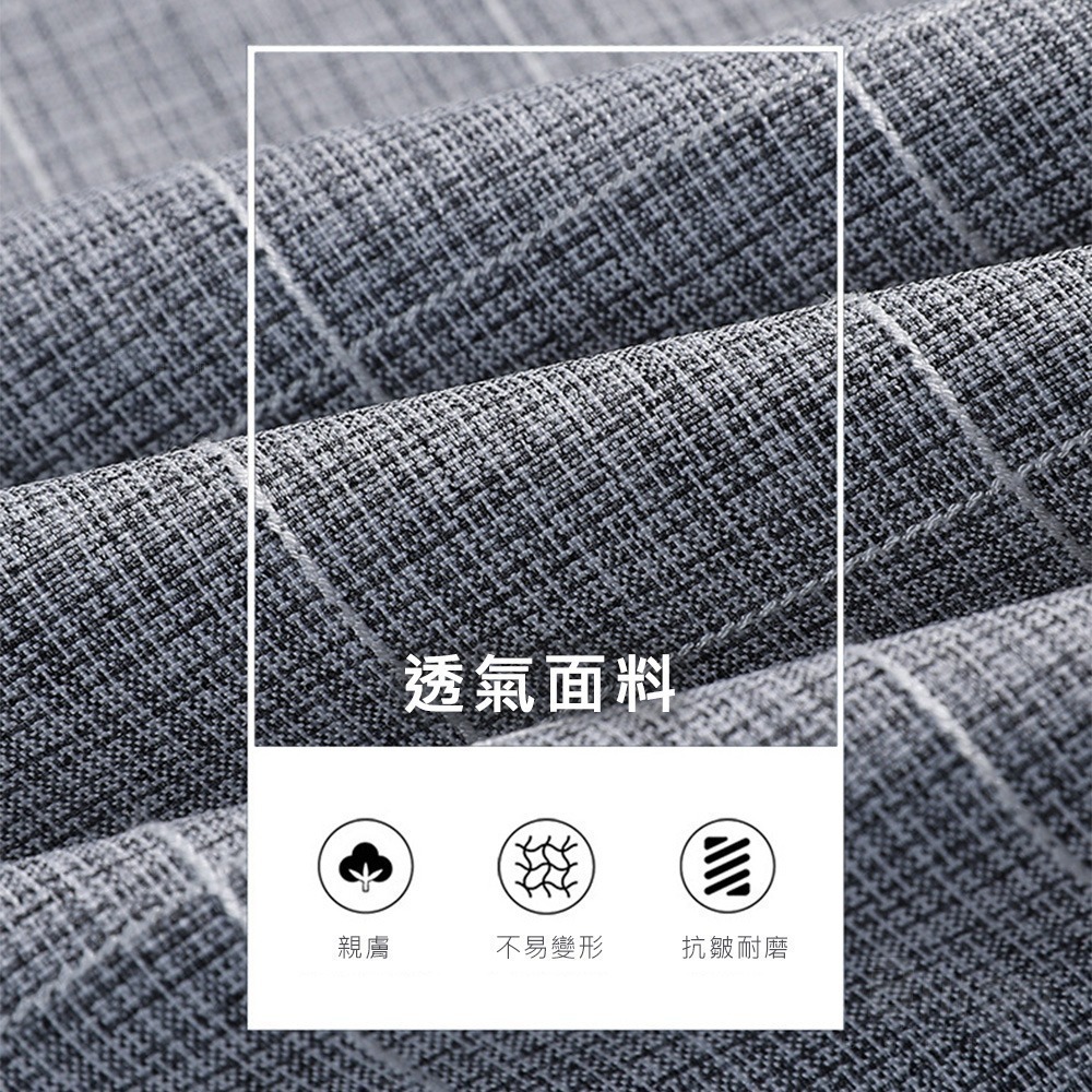 【Billgo】現貨⚡涼爽格子口袋短袖襯衫-4色 M~4XL碼【TX163401】棉麻彈力春夏男短袖上衣-細節圖4