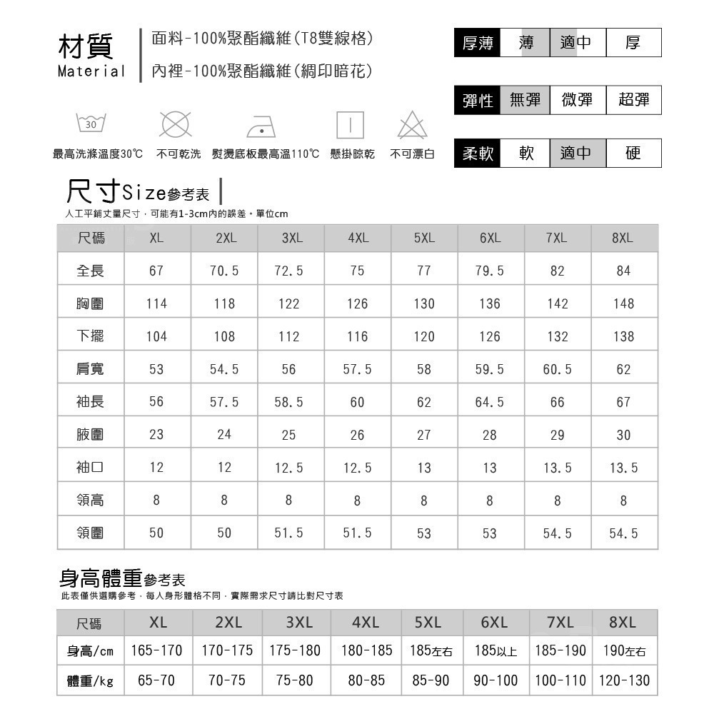 XL~8XL大碼 防風工裝口袋襯衫外套-3色【CP16077】男秋冬防潑水休閒風衣夾克-細節圖3