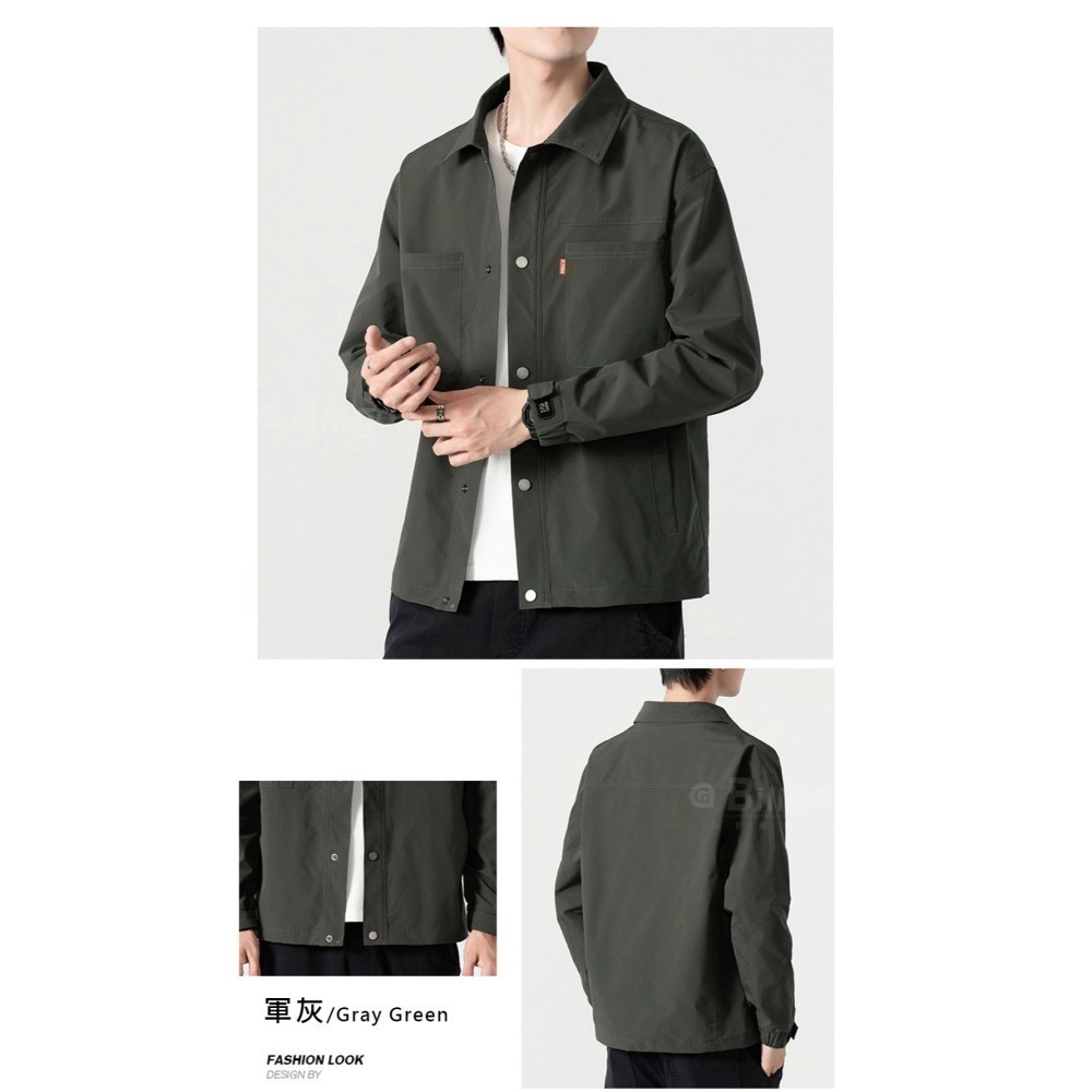 XL~8XL大碼 防風工裝口袋襯衫外套-3色【CP16077】男秋冬防潑水休閒風衣夾克-細節圖7