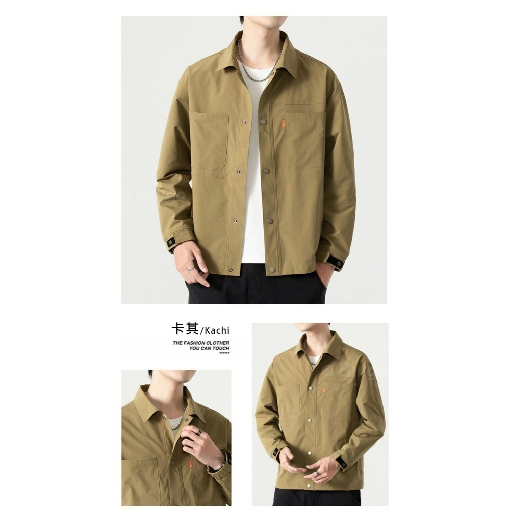 XL~8XL大碼 防風工裝口袋襯衫外套-3色【CP16077】男秋冬防潑水休閒風衣夾克-細節圖8