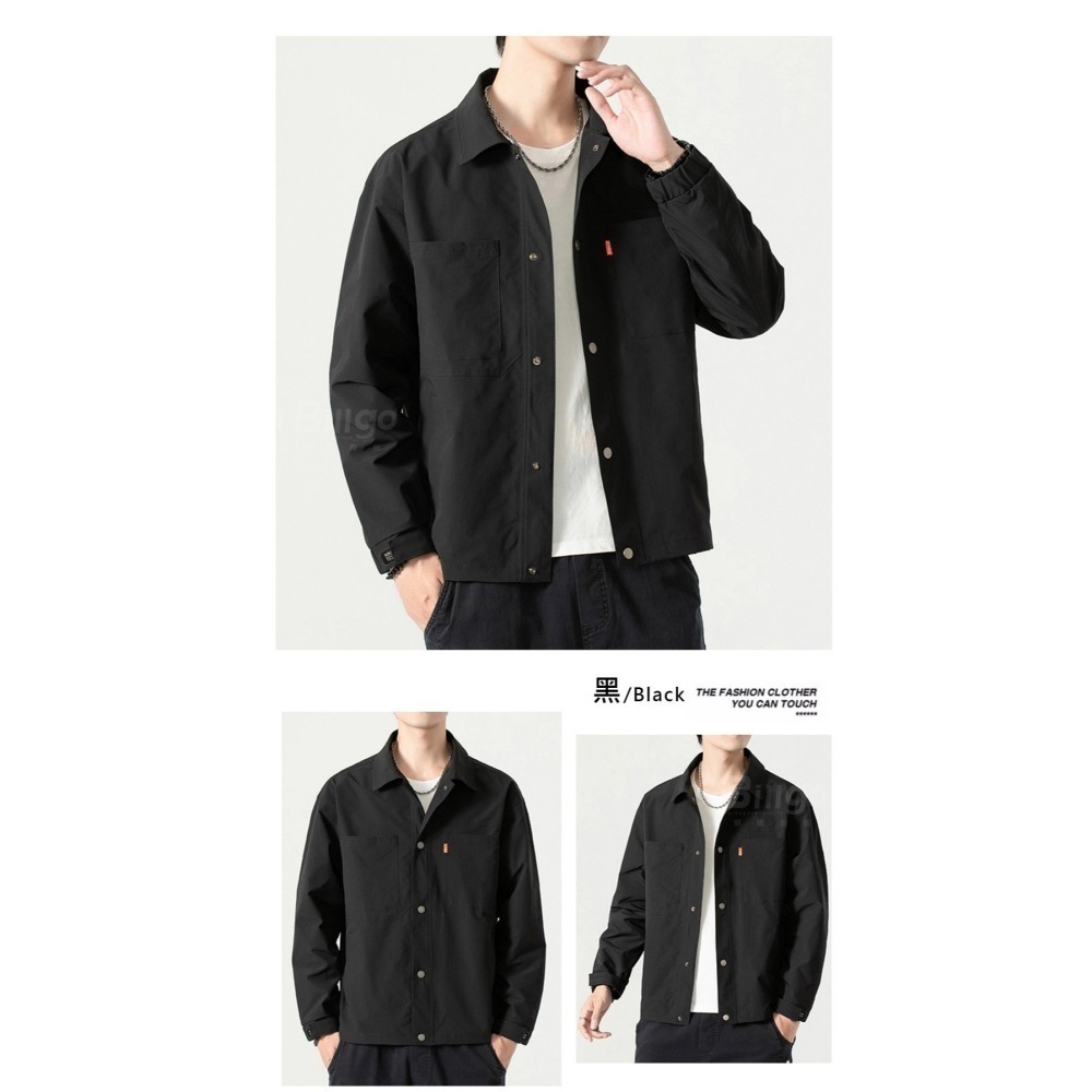 XL~8XL大碼 防風工裝口袋襯衫外套-3色【CP16077】男秋冬防潑水休閒風衣夾克-細節圖9