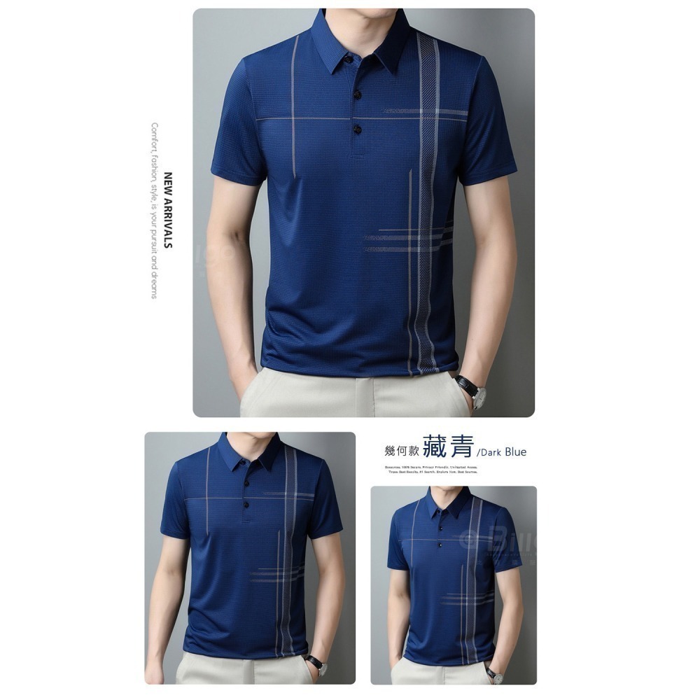 【Billgo】涼感印花輕薄短袖POLO衫-2款 6色 M~3XL碼 冰感透氣戶外休閒春夏男上衣【TX164211】-細節圖7