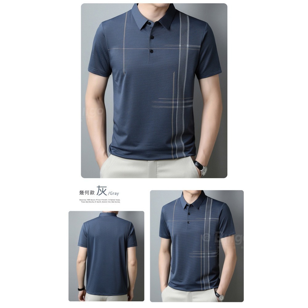【Billgo】涼感印花輕薄短袖POLO衫-2款 6色 M~3XL碼 冰感透氣戶外休閒春夏男上衣【TX164211】-細節圖8