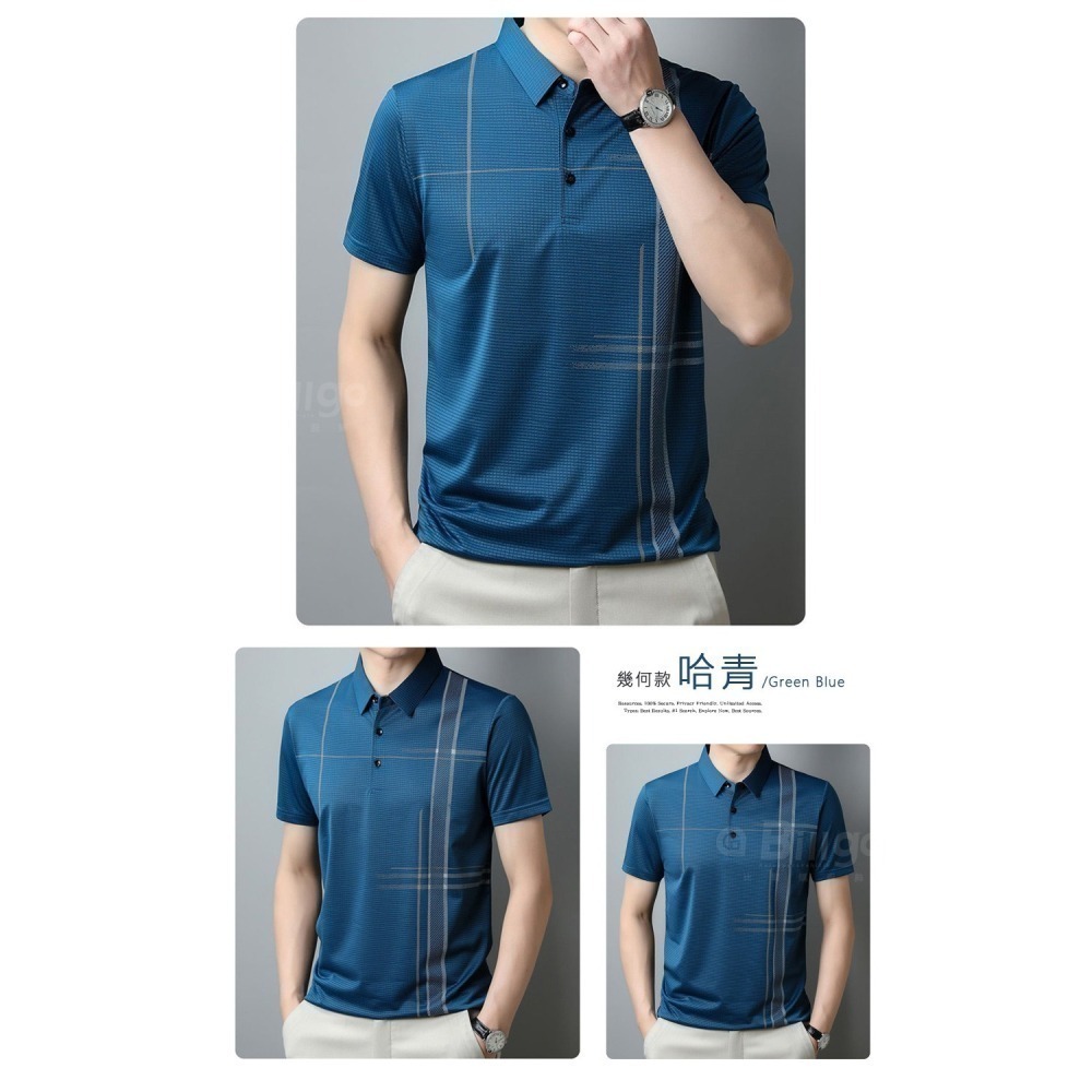 【Billgo】涼感印花輕薄短袖POLO衫-2款 6色 M~3XL碼 冰感透氣戶外休閒春夏男上衣【TX164211】-細節圖9