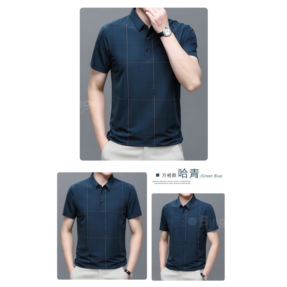 【Billgo】立體蜂巢涼感短袖POLO衫-2款 6色 M~3XL碼 輕薄透氣速乾春夏休閒男上衣【TX164213】-細節圖6