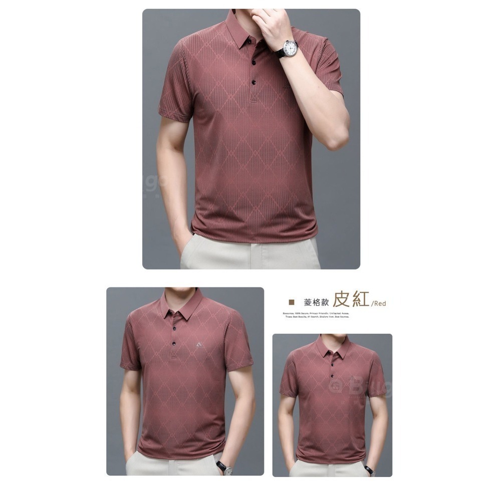 【Billgo】立體蜂巢涼感短袖POLO衫-2款 6色 M~3XL碼 輕薄透氣速乾春夏休閒男上衣【TX164213】-細節圖7