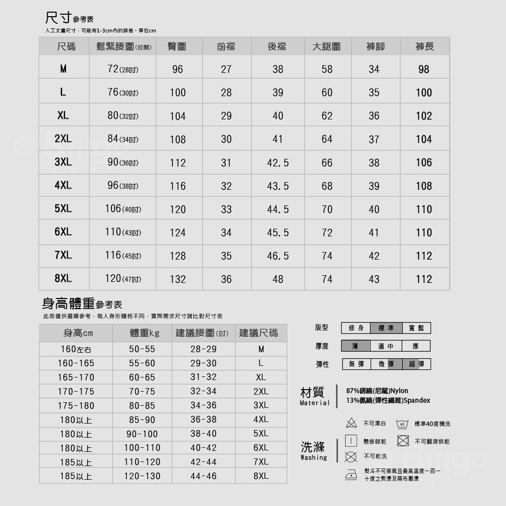 【Billgo】SGS認證加大碼防曬耐磨多口袋彈力工作褲-4色 M~8XL碼 大尺碼四季休閒登山戶外男長褲CP16085-細節圖4