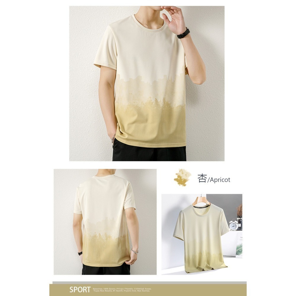 【Billgo】降溫涼感漸層圓領T恤-3色 M~5XL碼 運動短袖上衣 文青風冰感網眼排汗衫【FC164301】-細節圖9