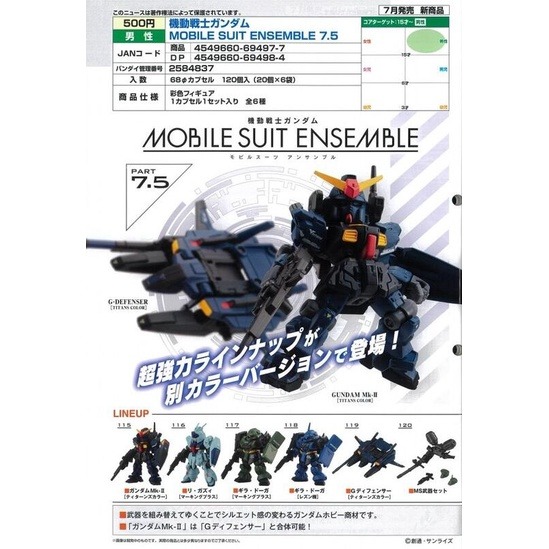 《GTS》BANDAI 扭蛋 694977 轉蛋 重裝X重奏 MOBILE SUITE #7.5 小全4種 694977-細節圖3