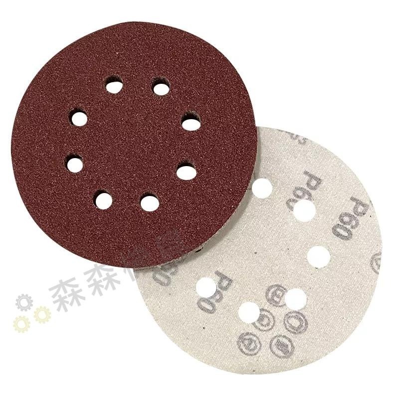 【Komori森森機具】5寸8孔自粘式圓砂紙 125 拋光砂紙 圓盤砂紙 打磨機自粘砂紙打磨牆面砂紙批發打磨機 砂紙-細節圖2