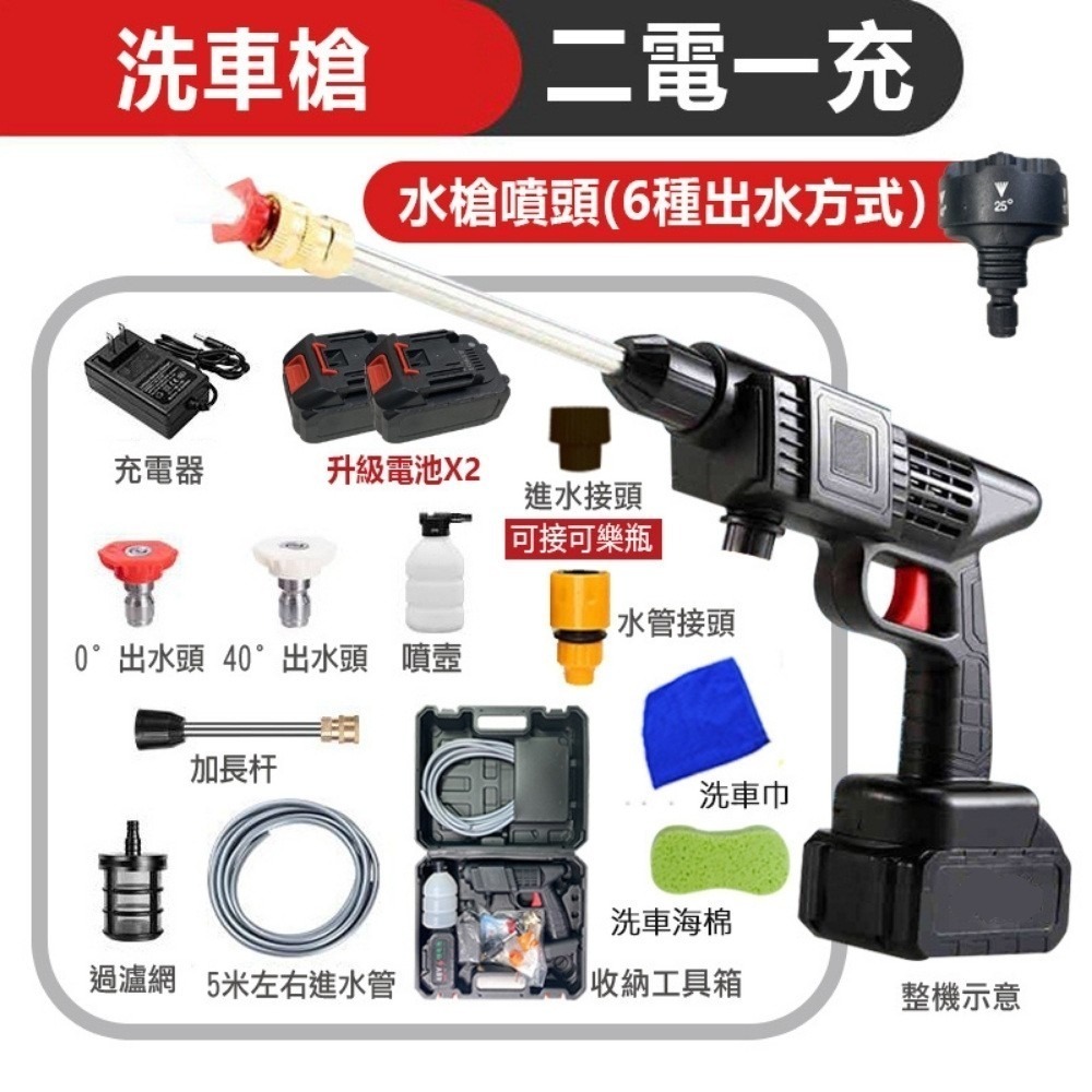 高壓清洗機 電動水槍 洗車機高壓清洗機 牧田款 電動洗車水槍 無線便攜式水槍 電動洗車機 洗車水槍 【森森機具】-細節圖2