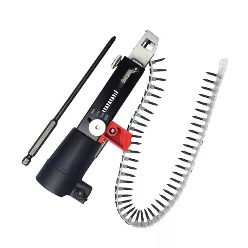 自動送釘槍 快速螺絲槍 鏈帶螺絲釘槍頭 電鑽配件 鏈帶螺絲釘槍頭 木工裝修 石膏板 自攻批頭 電動螺絲批【森森機具】-細節圖2