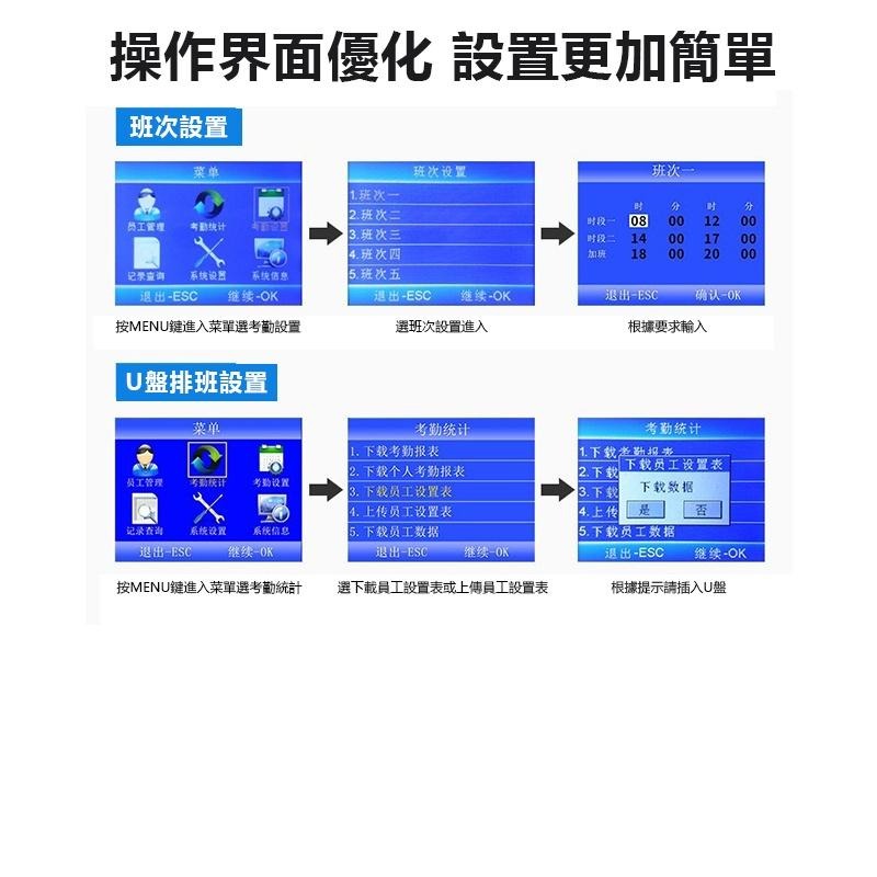 指紋打卡鐘 打卡機 上班打卡機 指紋考勤機 指紋密碼【一年保固】中文 簽到機 防代打卡 打卡鐘 指紋機【森森機具】-細節圖8