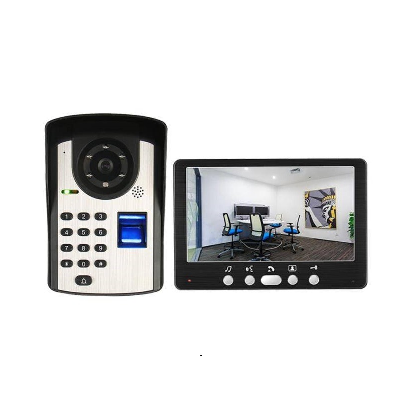 可視門鈴 對講家用免打孔 監控攝像頭  7吋可視門鈴 對講機 可視對講門鈴 夜視防雨 監視器 中控開鎖 門鈴【森森機具】-規格圖5